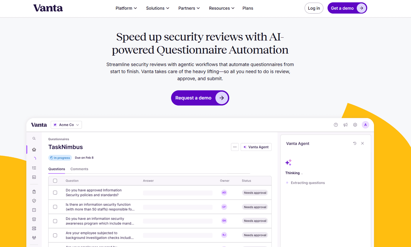  Vanta Questionnaire Automation: Best For Security Reviews Tied To A Live Compliance Program