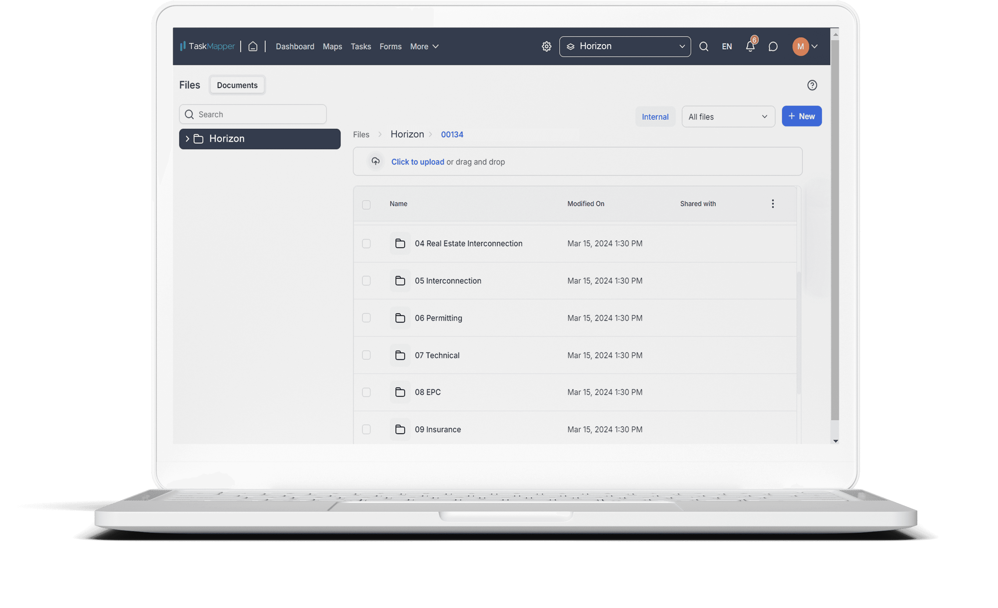 TaskMapper by SenseHawk to use Files to access relevant documents generated and updated automatically from workflows for solar PV projects