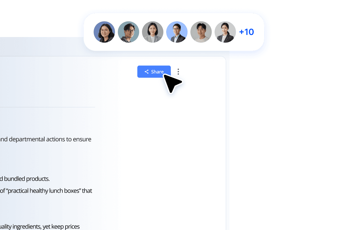 A user interface showing a group chat, with icons of participants and a dropdown menu highlighted.