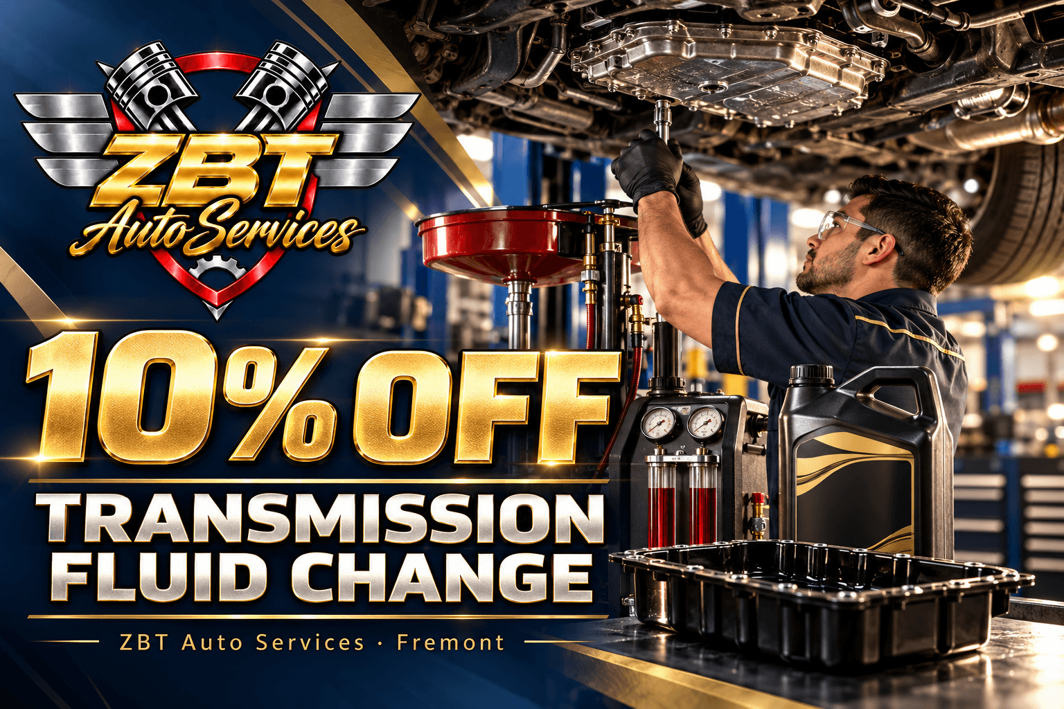 ZBT Auto Services 10% off transmission fluid change in Fremont