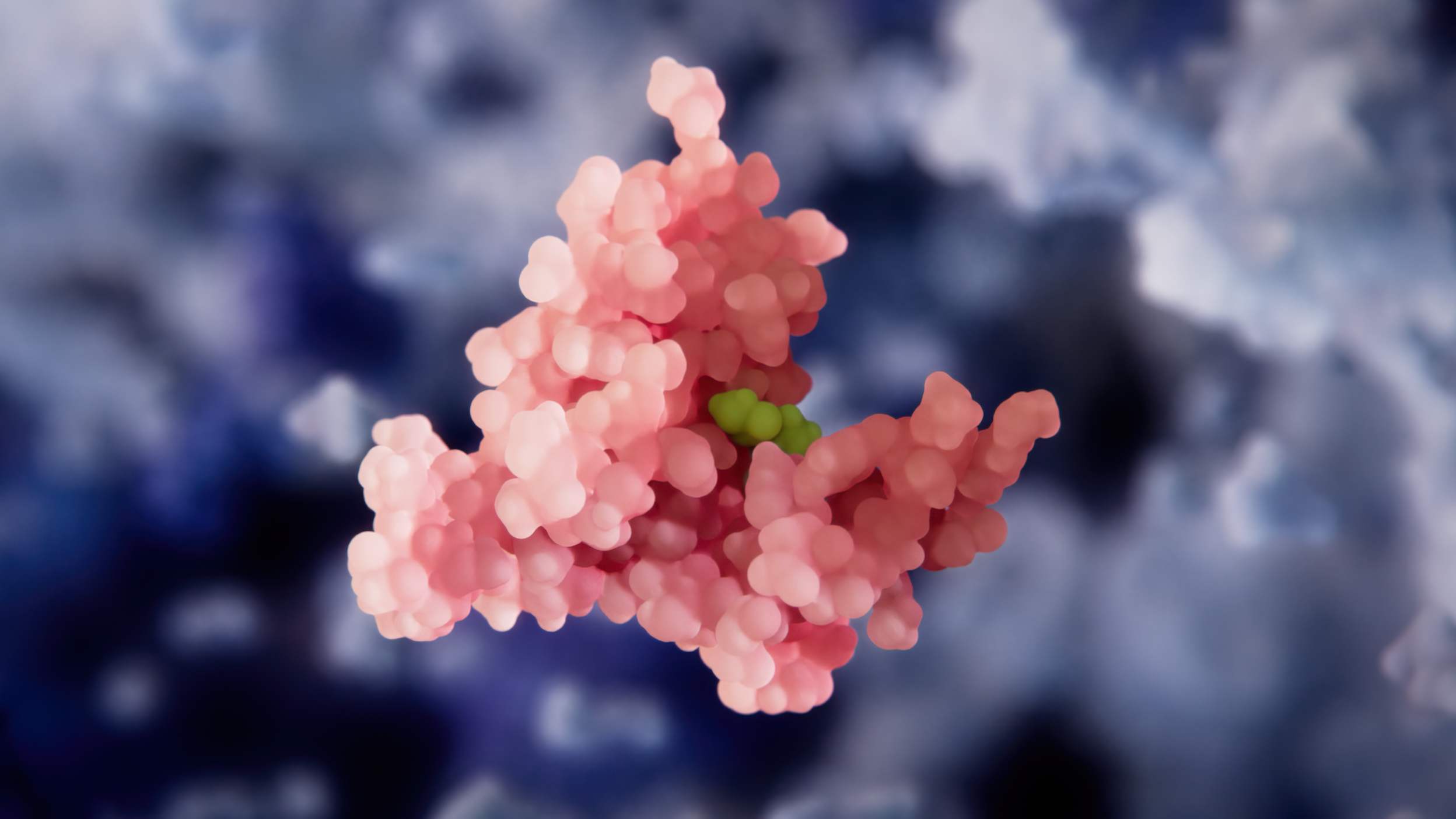Target protein with a small-molecule drug binding to the pocket on it's surface