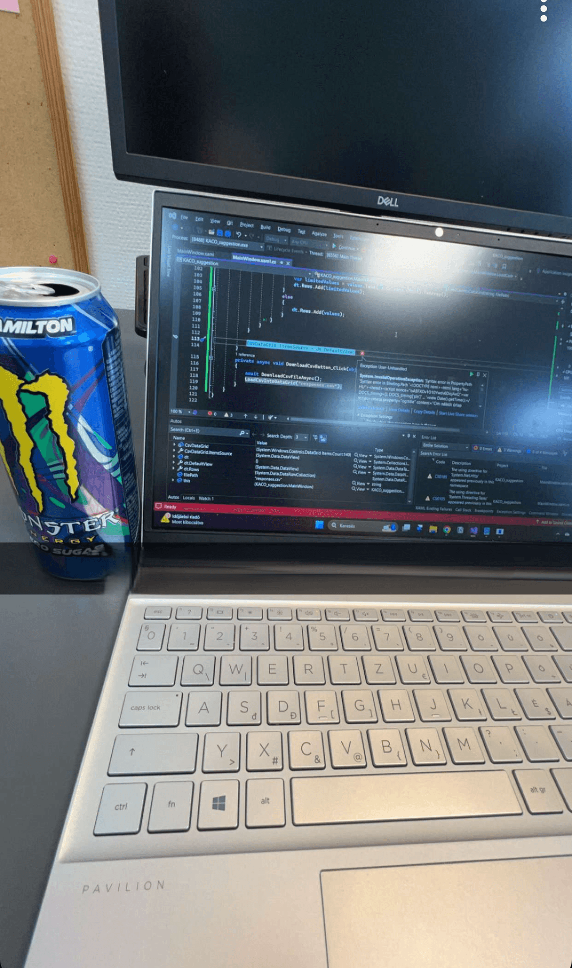 Drinking monster while coding in C#, normal day in Roncz Gábor's life