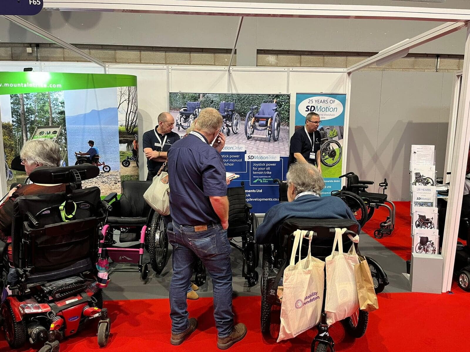 Exhbition stand at Naidex showing staff on our stand chatting to visitors