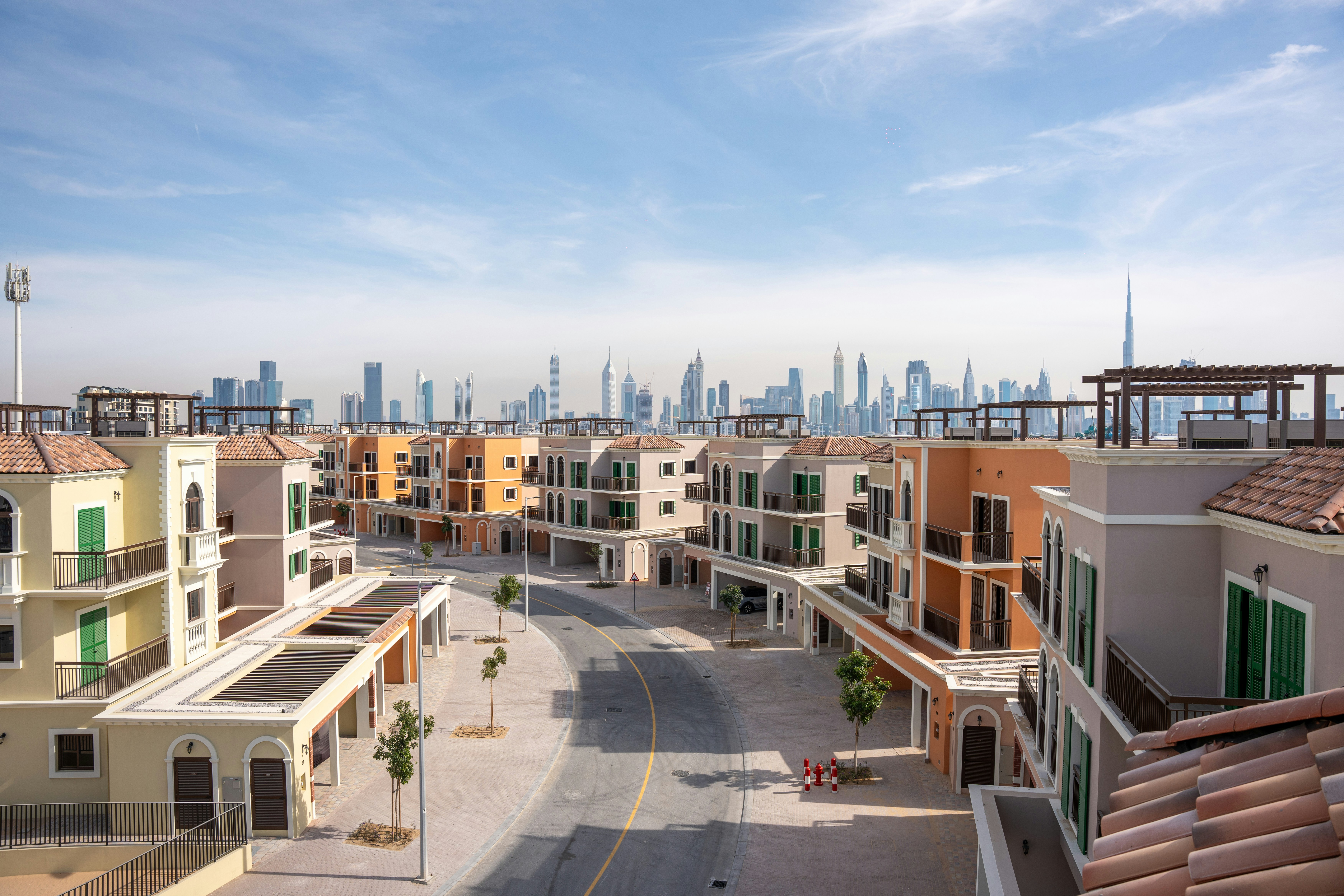 A beautiful cityscape with buildings and streets.