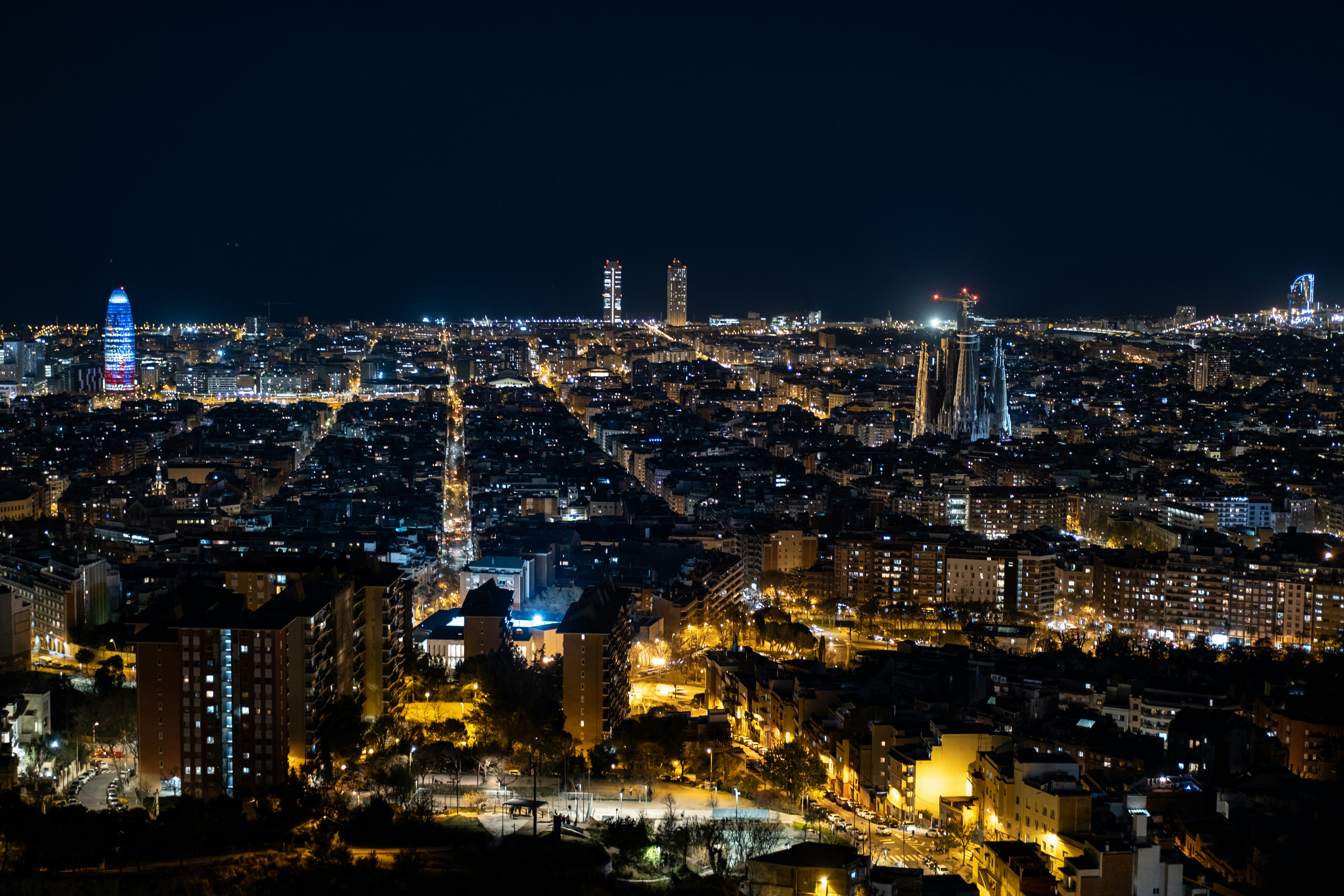 Istanbul at night with illuminated streets and waterfront