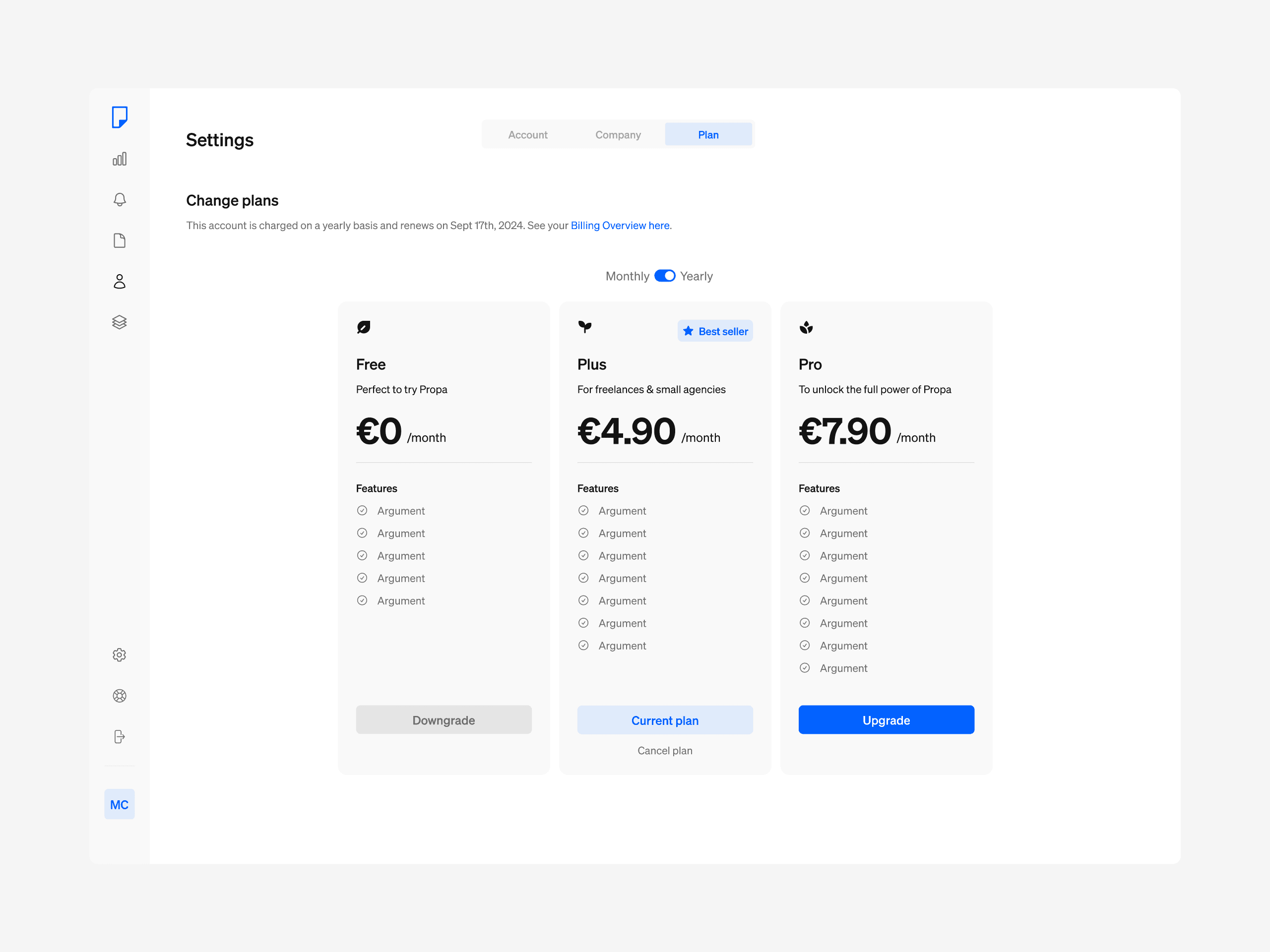 Propa - Plan selection