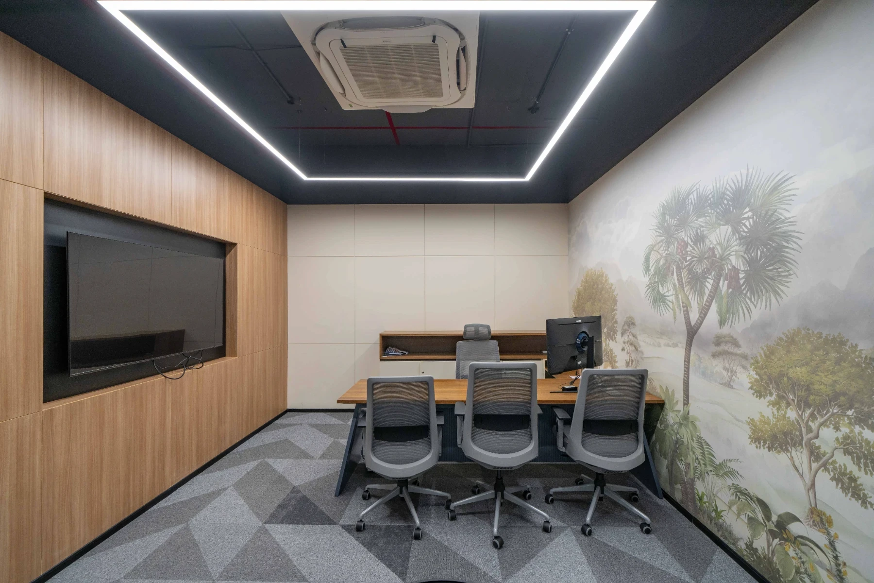 Cabin of a workpsace designed by liquid space studio specalising in workspace design