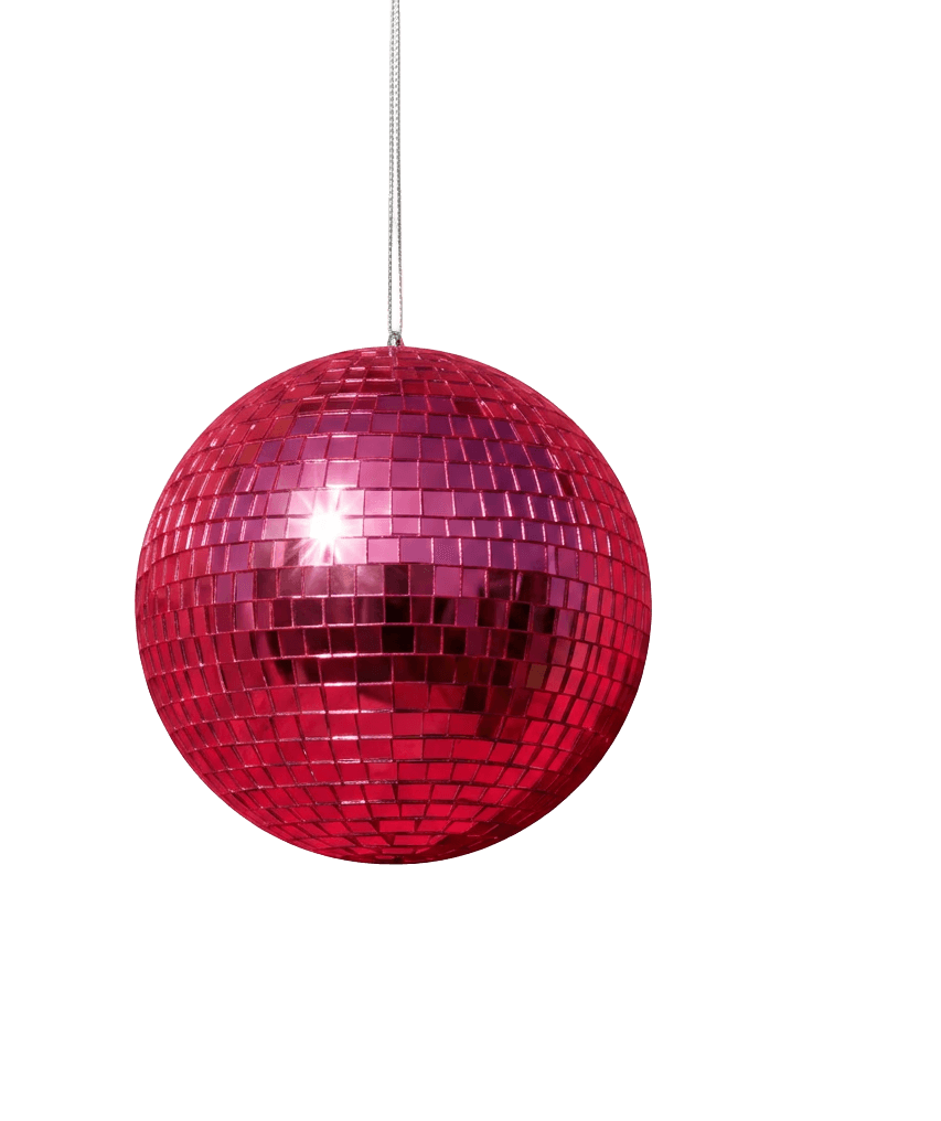 Close-up of a hanging disco ball
