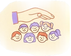Teacher caring for a small group of children at daycare – low teacher-to-student ratio