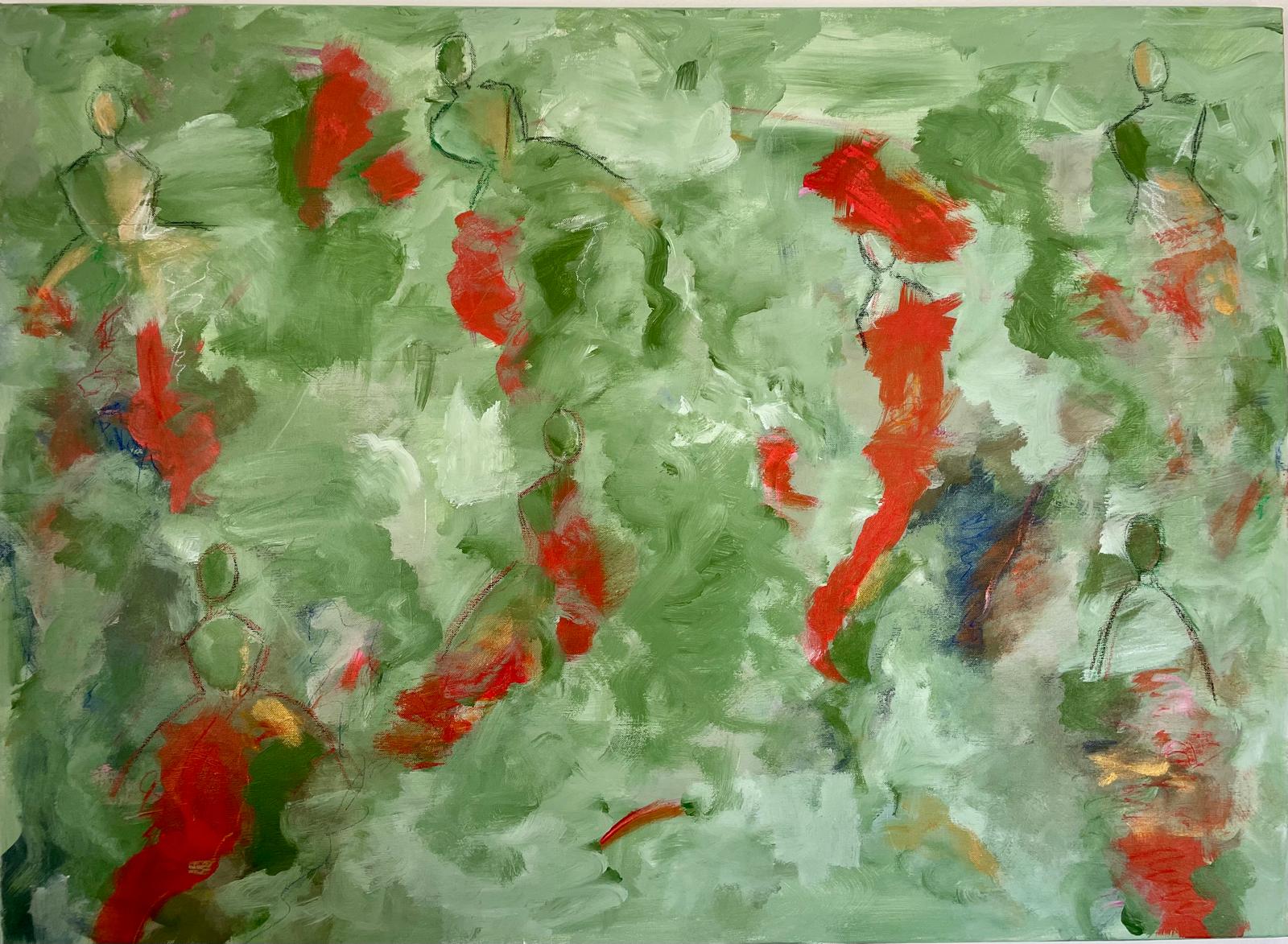 La fête de jardin, 100 × 73 cm