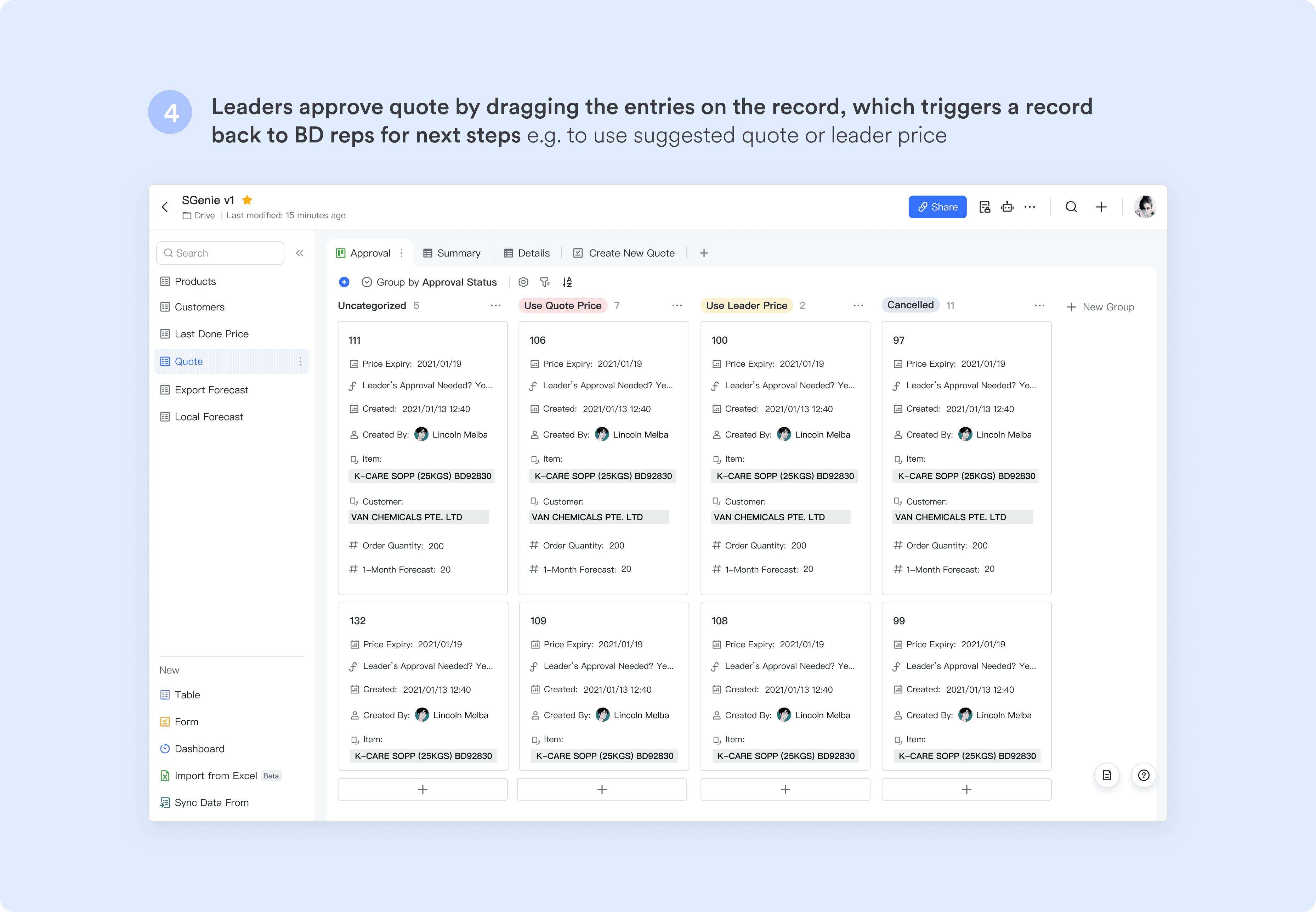 Quote Approval Status