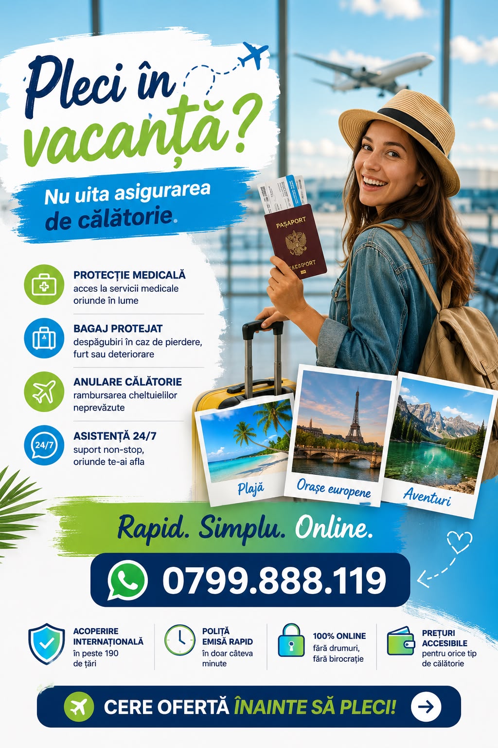 Material vizual pentru asigurare de călătorie