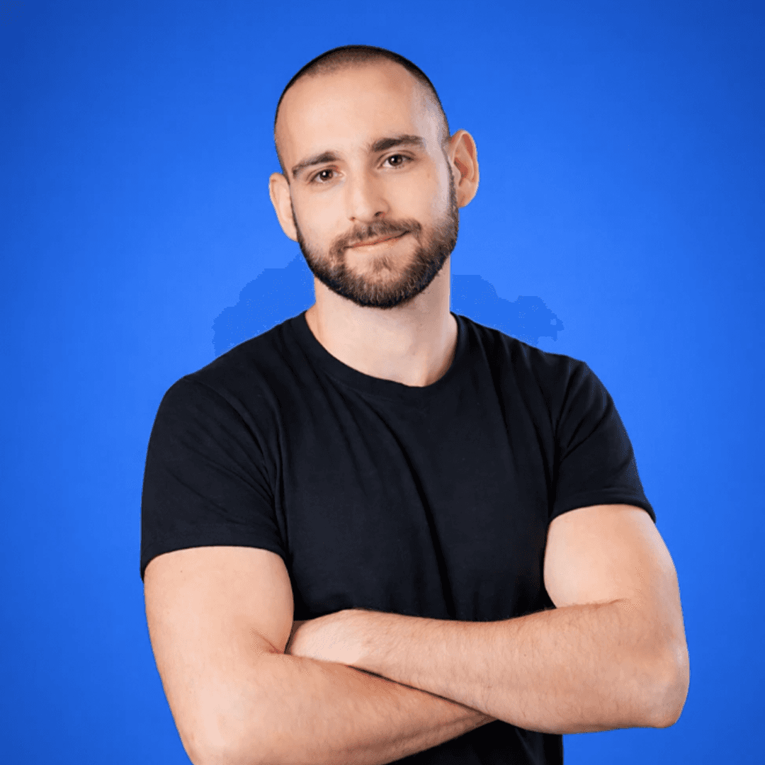 Man smiling in an office