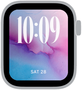 ethereal dye Apple Watch face preview 4 featuring abstract, gradient, easter, and spring.