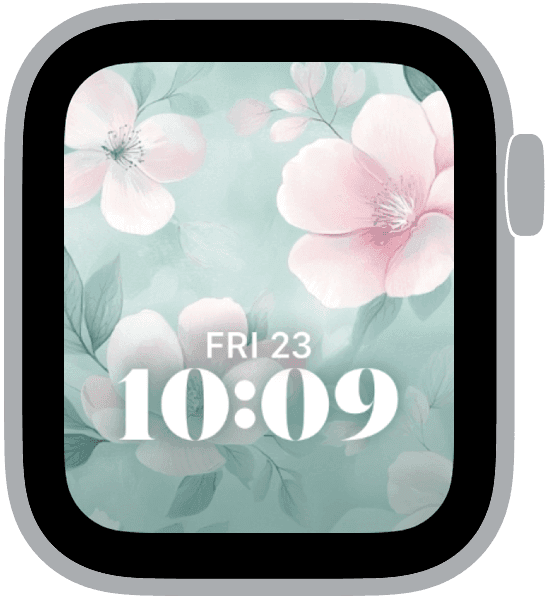 an apple watch face from the pastel bloom collection