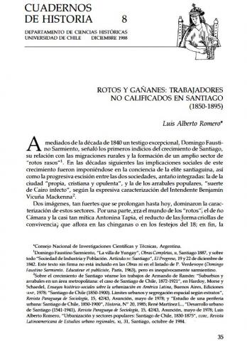 Rotos y gañanes: trabajadores no calificados en Santiago (1850-1895).