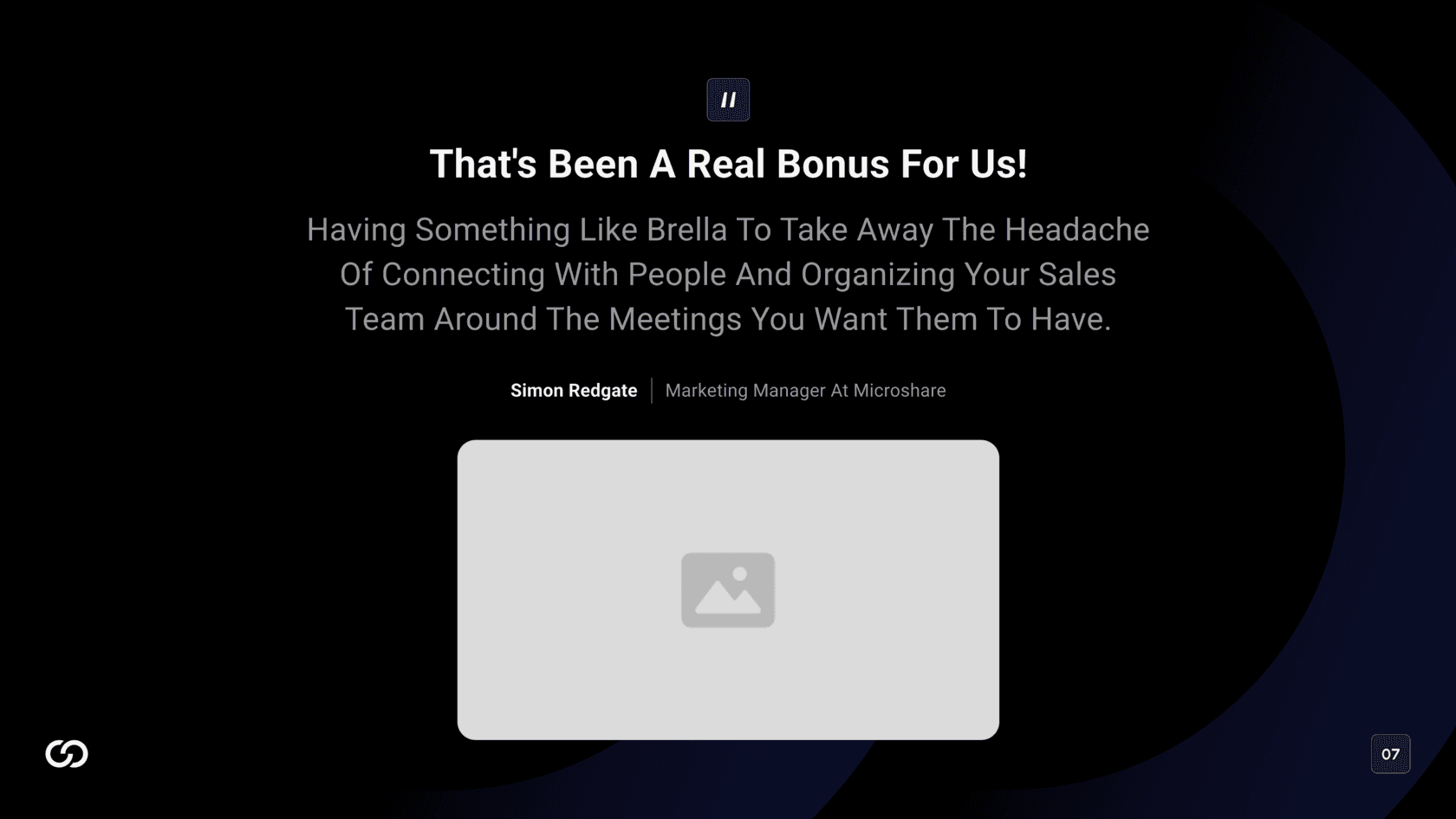 Slide with testimonials in brella presentation