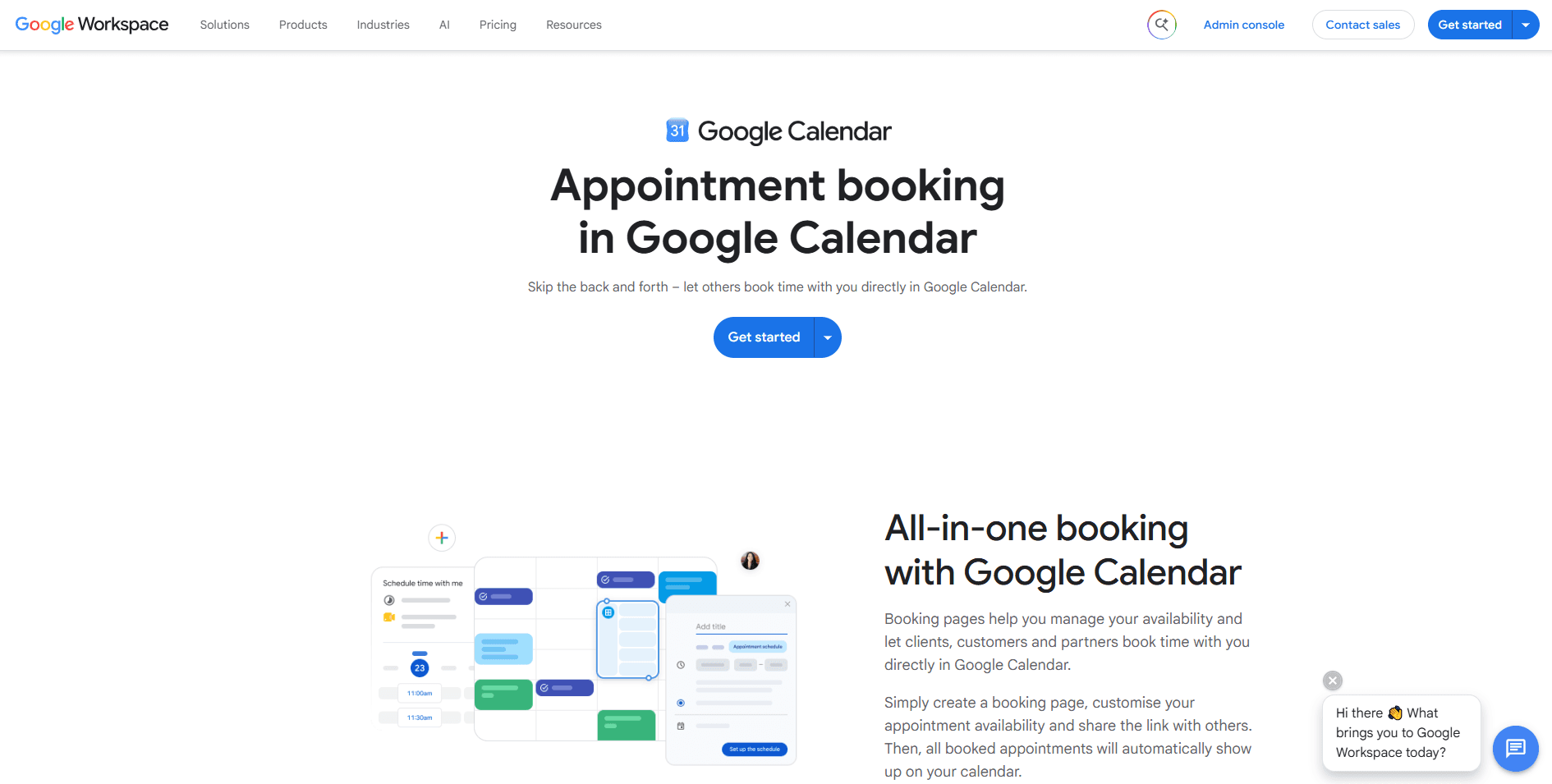 Google Workspace Appointment Scheduling homepage