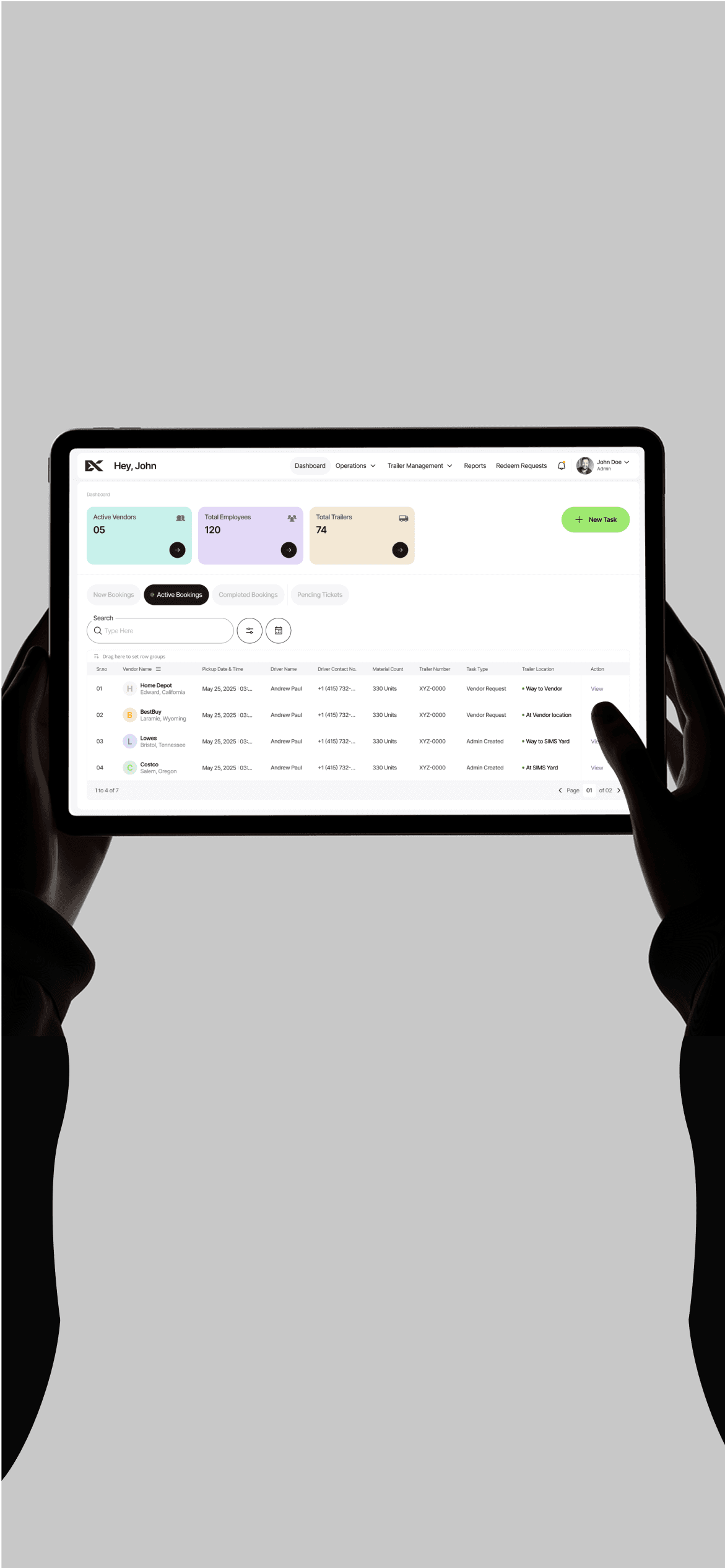 Ecologix SaaS UX dashboard mockup showing appliance recycling logistics overview by Butterr Design
