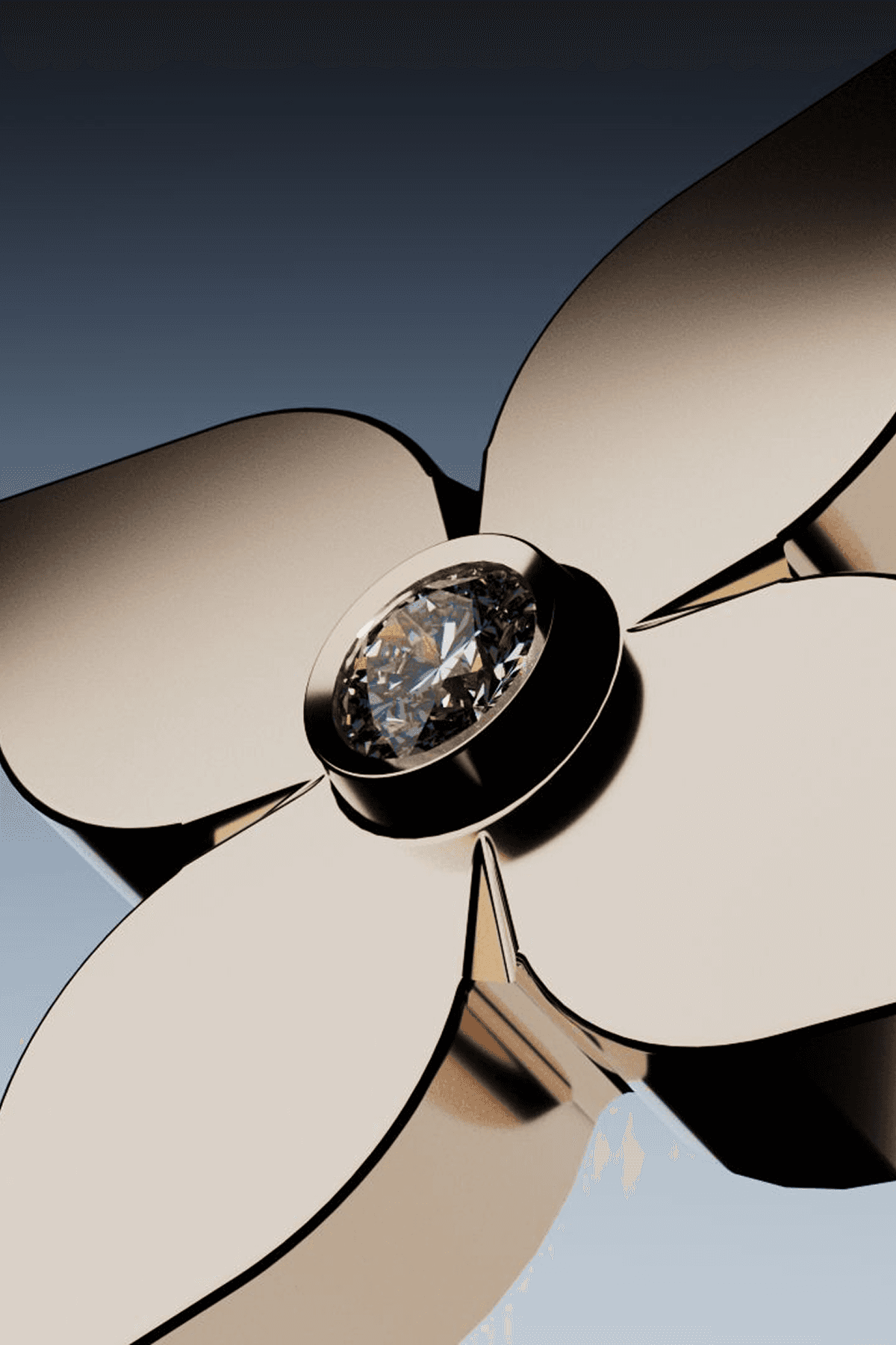 silver and gold steel wall decor