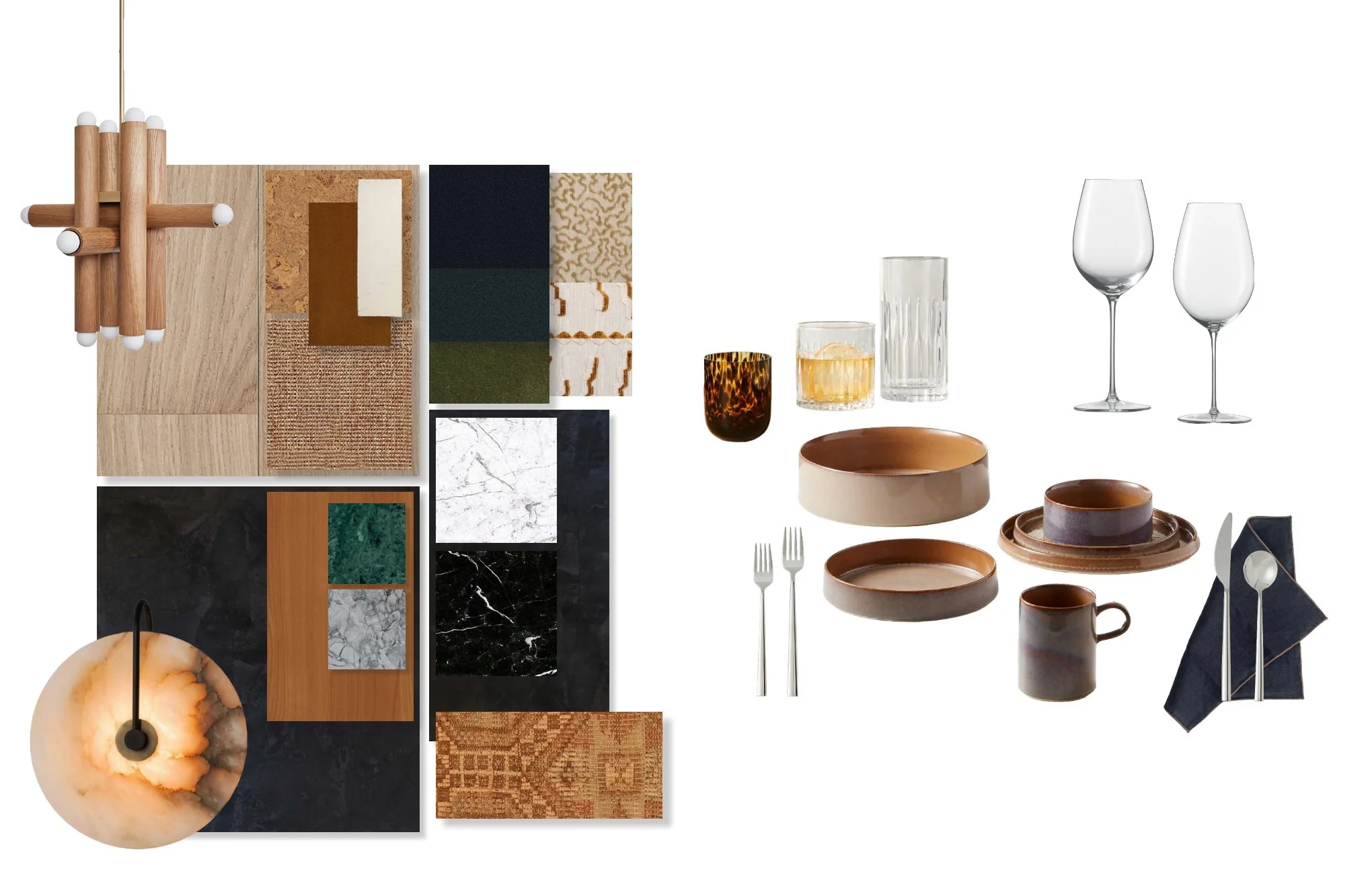 10 York Road interior material board and design details