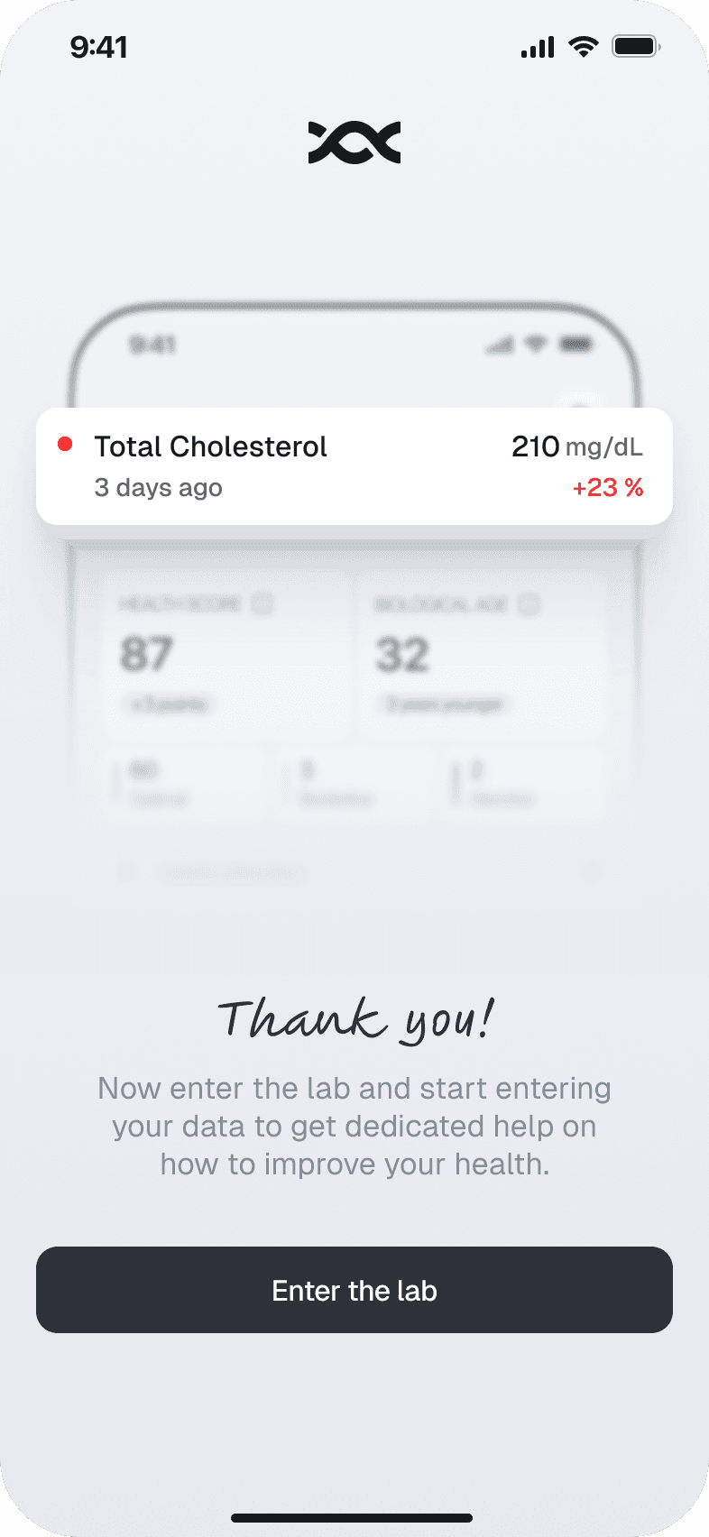 Biomarkers App Mobile App design