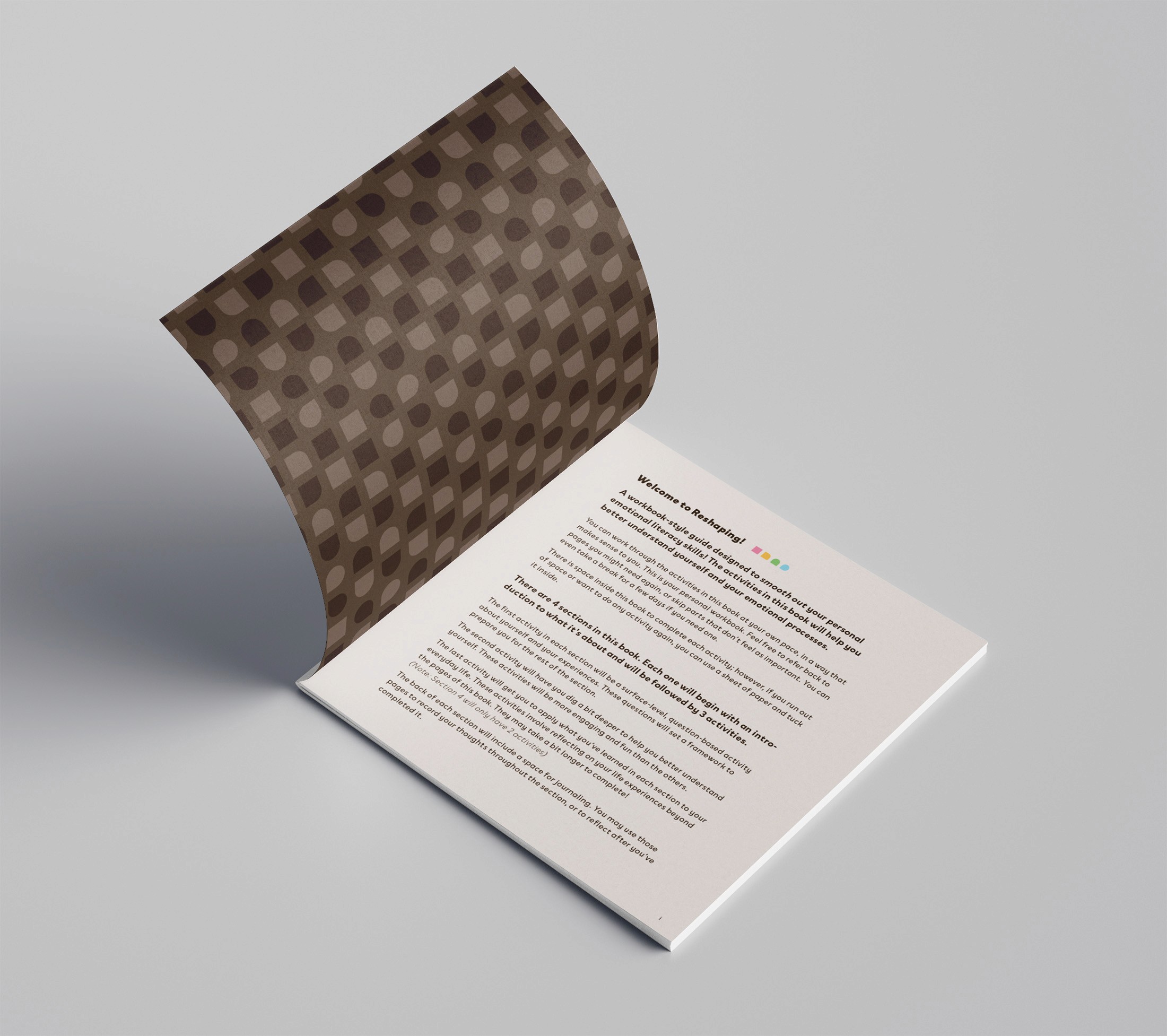 Mockup showing opening page of the book 