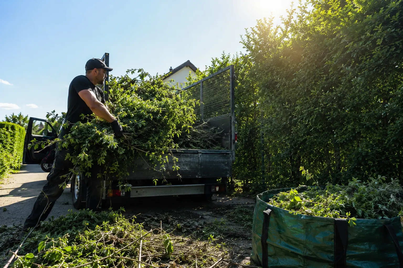 Évacuation de déchets verts réalisée par JP Nettoyage dans le Puy-de-Dôme.