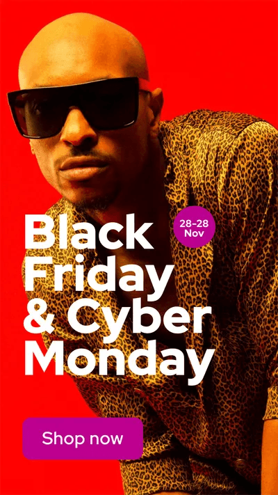 Animated Photo Slide Black Friday and Cyber Monday Sale Instagram Story Template