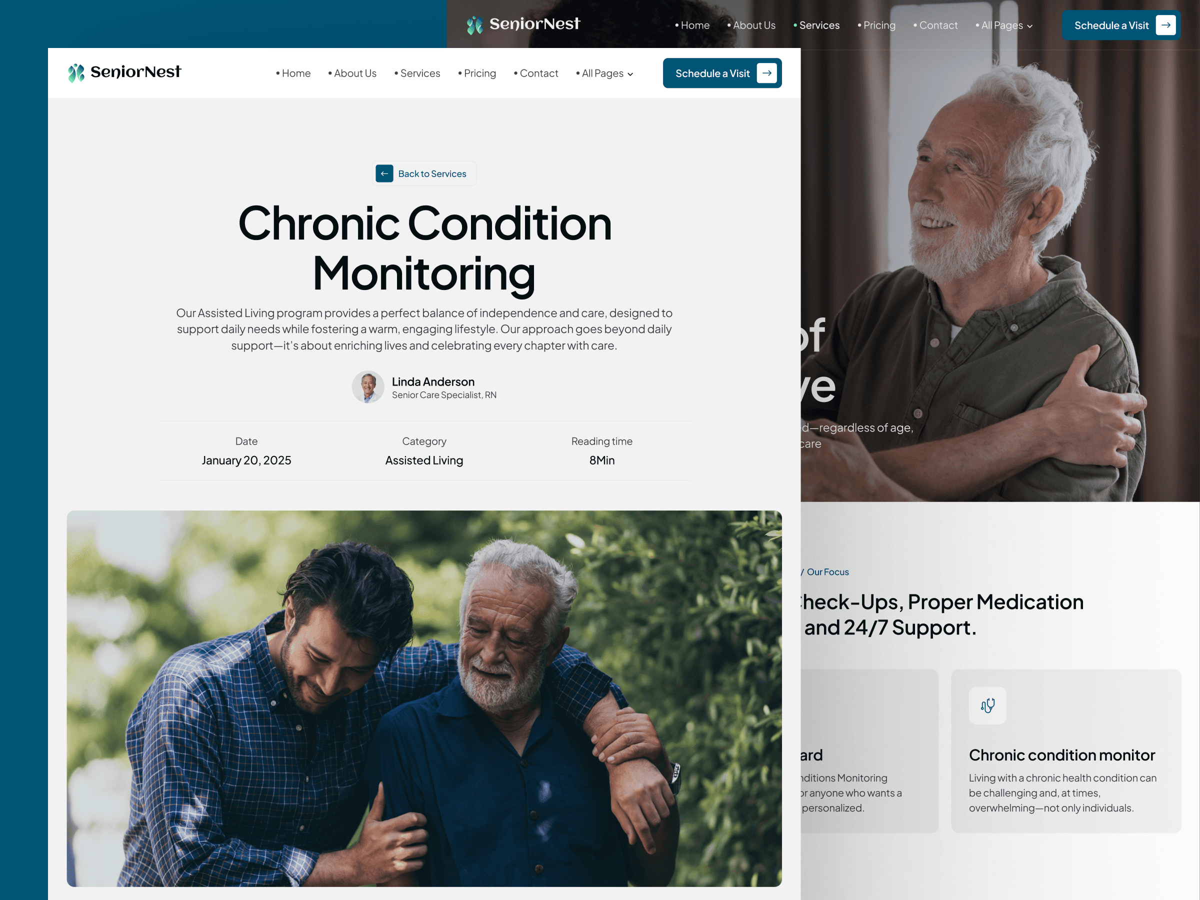 webflow nursing care template