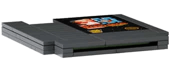 LEGO® Nintendo Entertainment System™ (sett 71374) - detaljbilde av grå spillkassett på åpnet konsoll, Brikkenerd