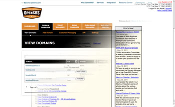 Screenshot of the Control Panel