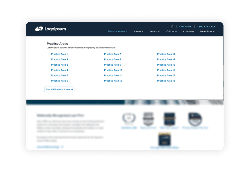 Main navigation redesign project mockups image