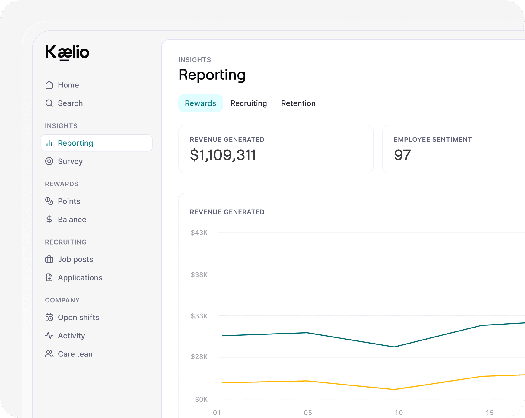 kaelio connect and aggregate ui preview
