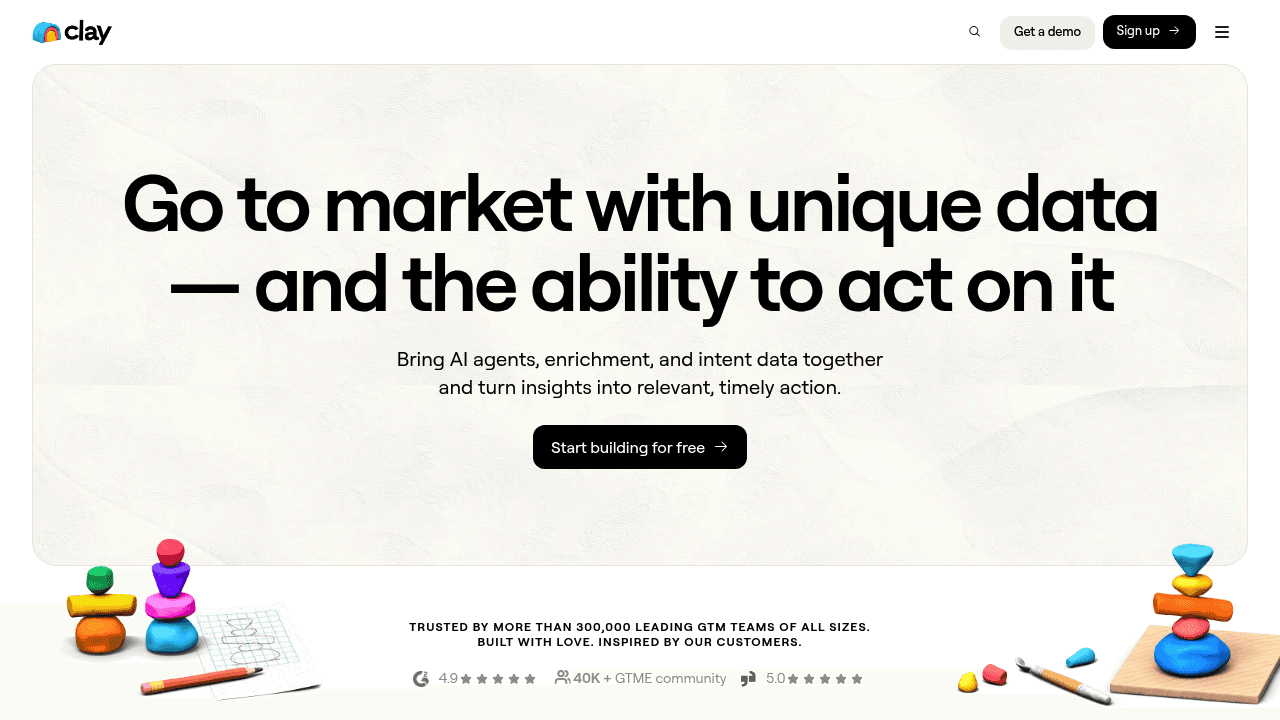 Screenshot of https://Clay.com