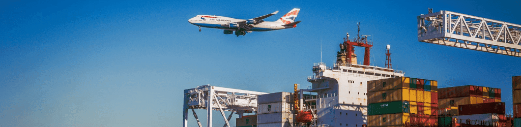 International shipping aircraft and container