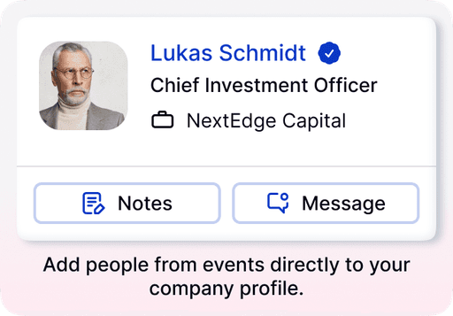 Add people from events directly to your company profile