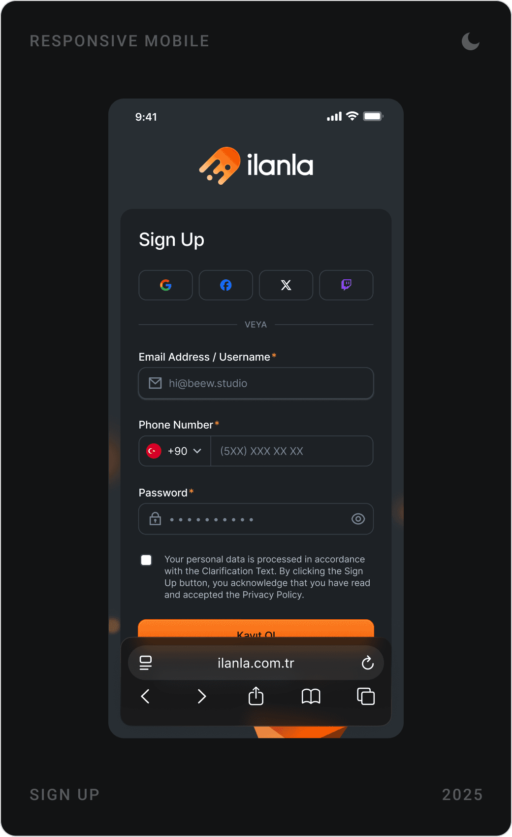 Professional Mobile Gaming Sign Up Design