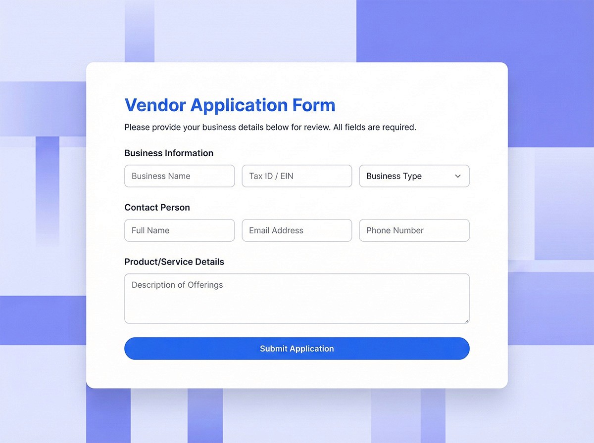 Vendor Application Form