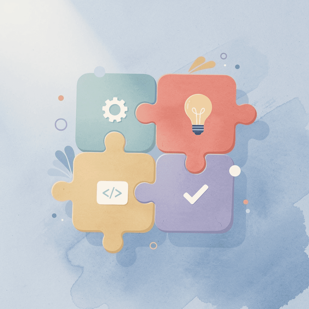 Puzzle pieces fitting together, representing a customized learning system