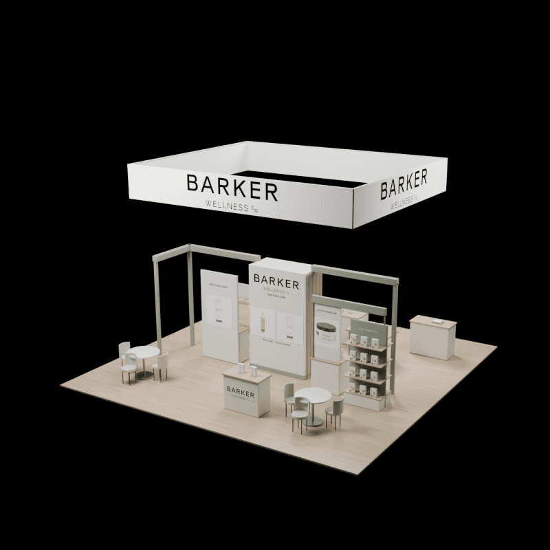 30x30 wellness brand booth rental for product discovery, sampling, and sales conversations