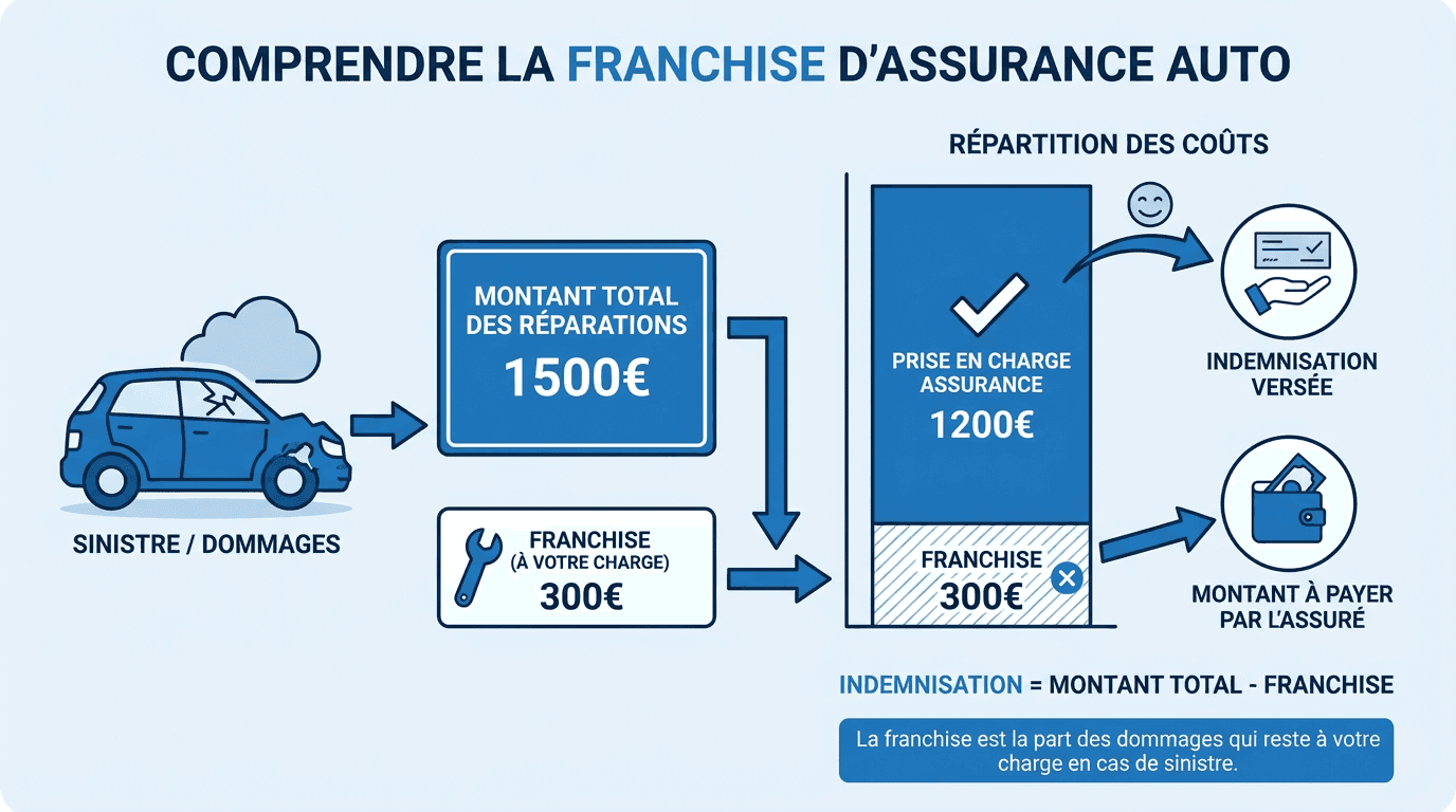 Guide complet SELECT ASSURANCE sur le fonctionnement et les types de franchises en assurance automobile.