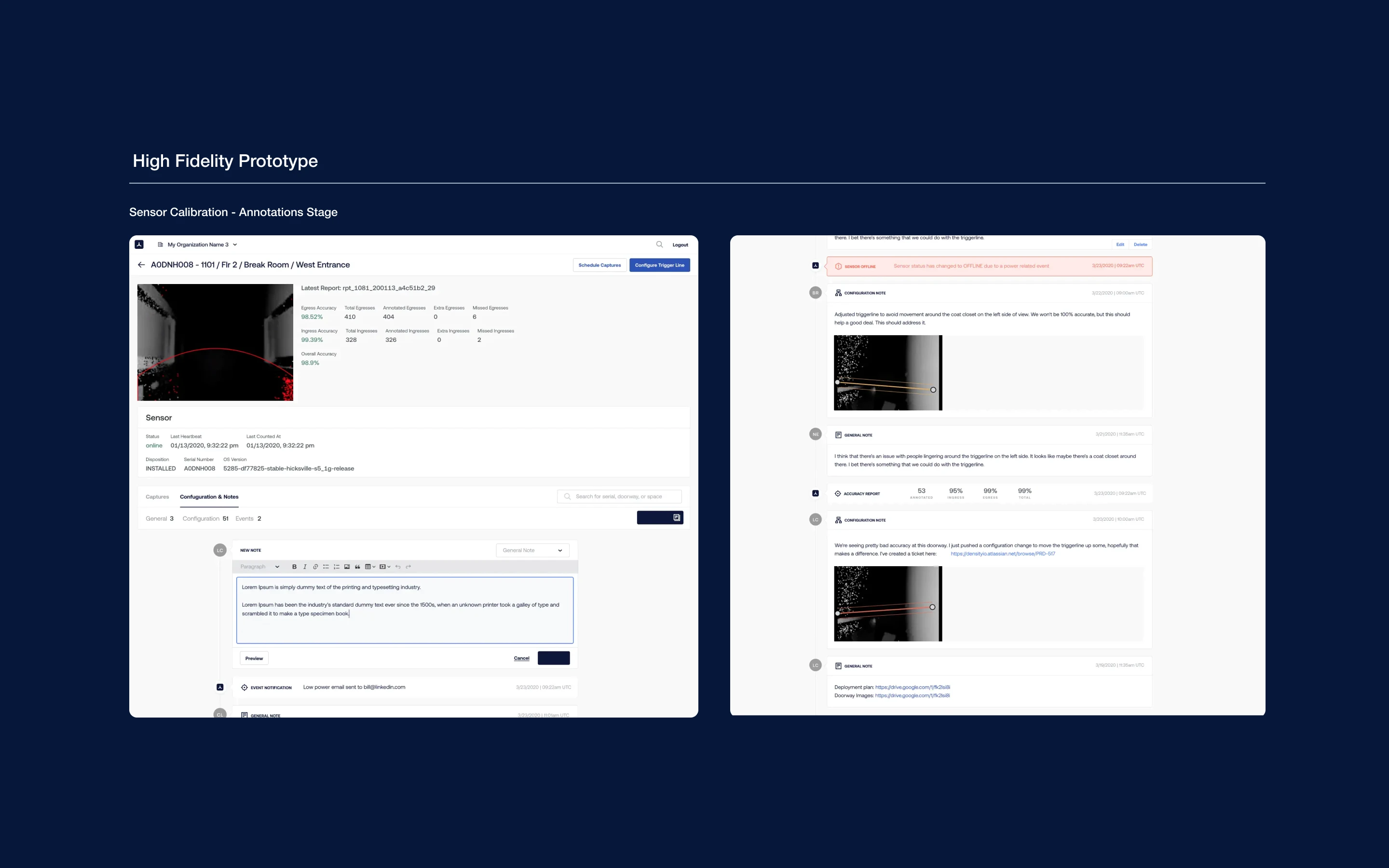 Screenshot of calibration screen for wireframes
