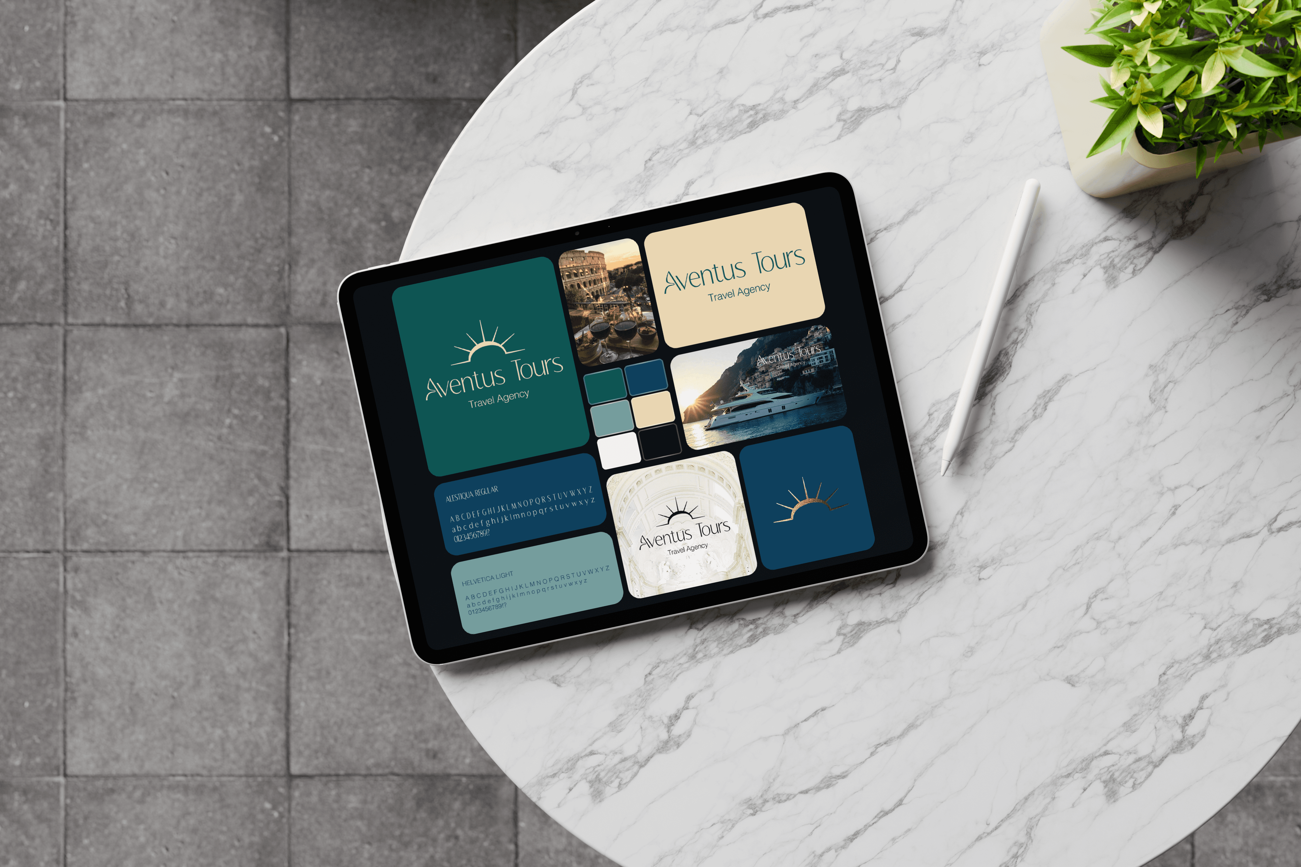 Website of a travel business on ipad screen