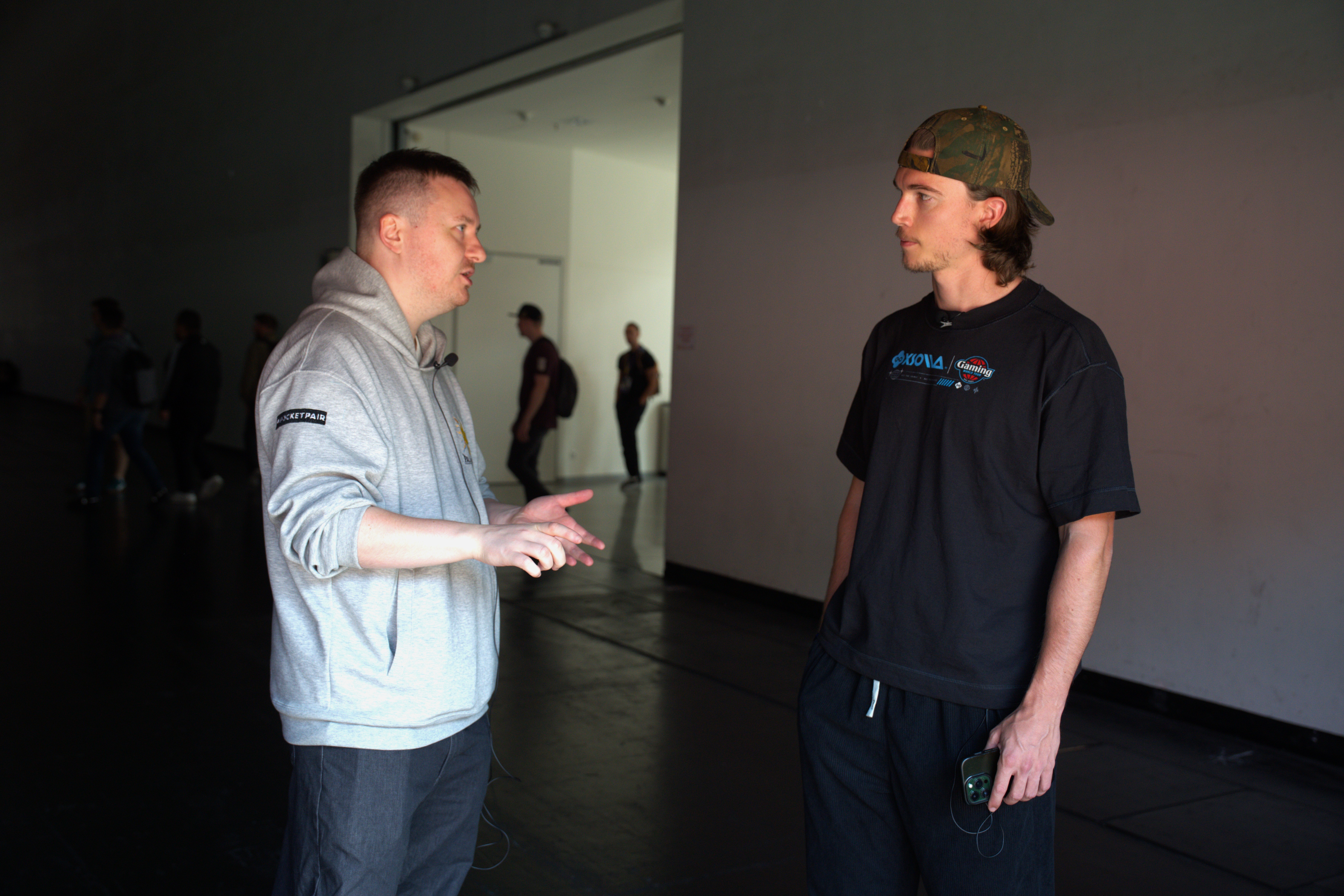 Interviewer Jake Lucky with PocketPair Bucky