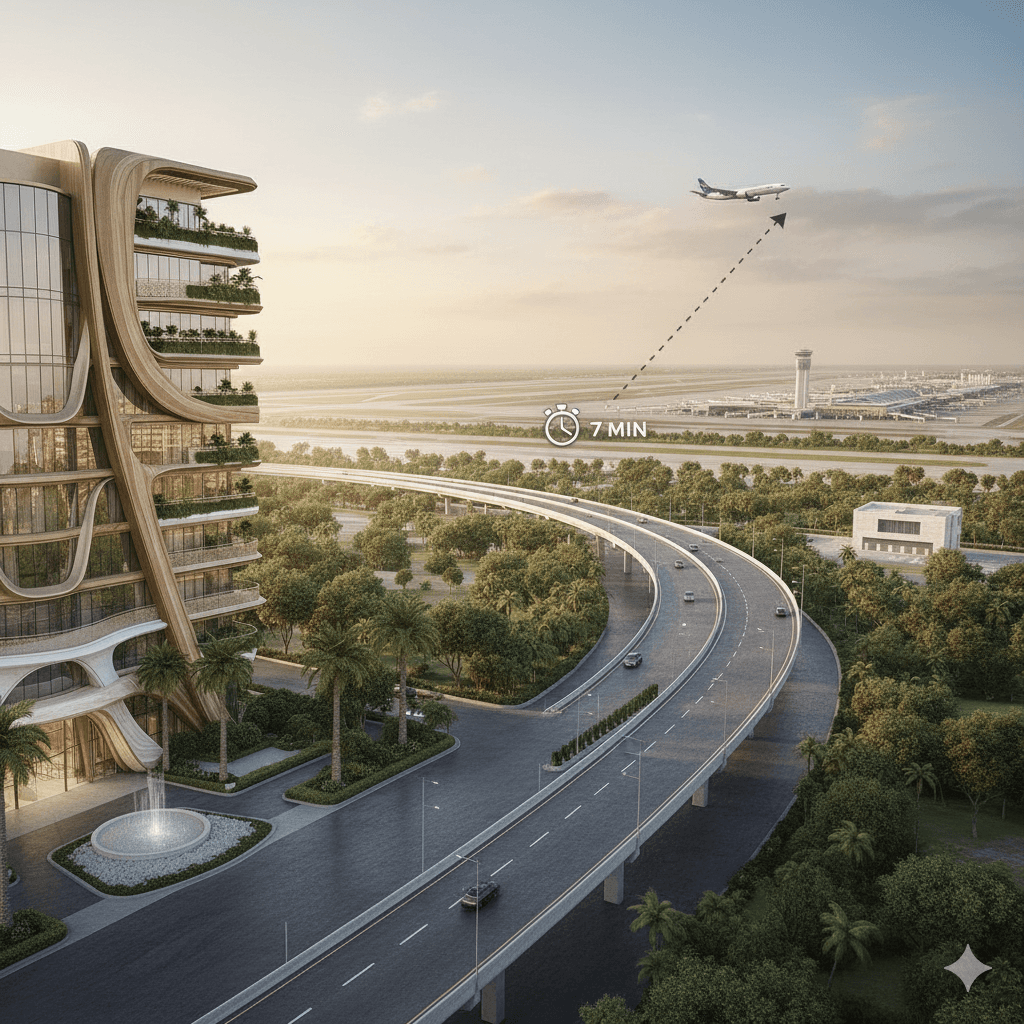 M3M Elie Saab connectivity: just 7 minutes to IGI Airport via Dwarka Expressway, Sector 111, Gurgaon