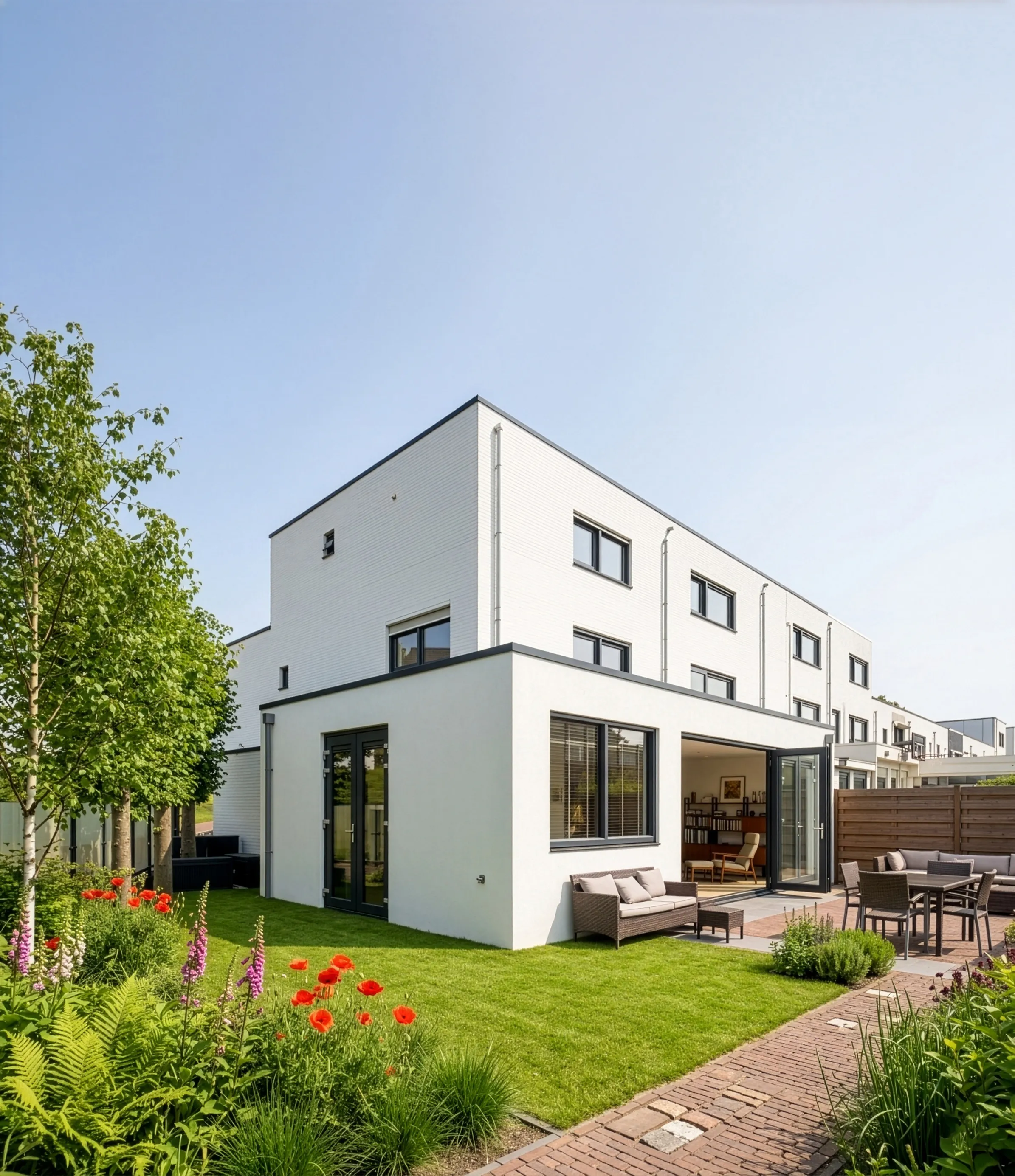 Moderne aanbouw met kunststof kozijnen en deuren in Zoetermeer