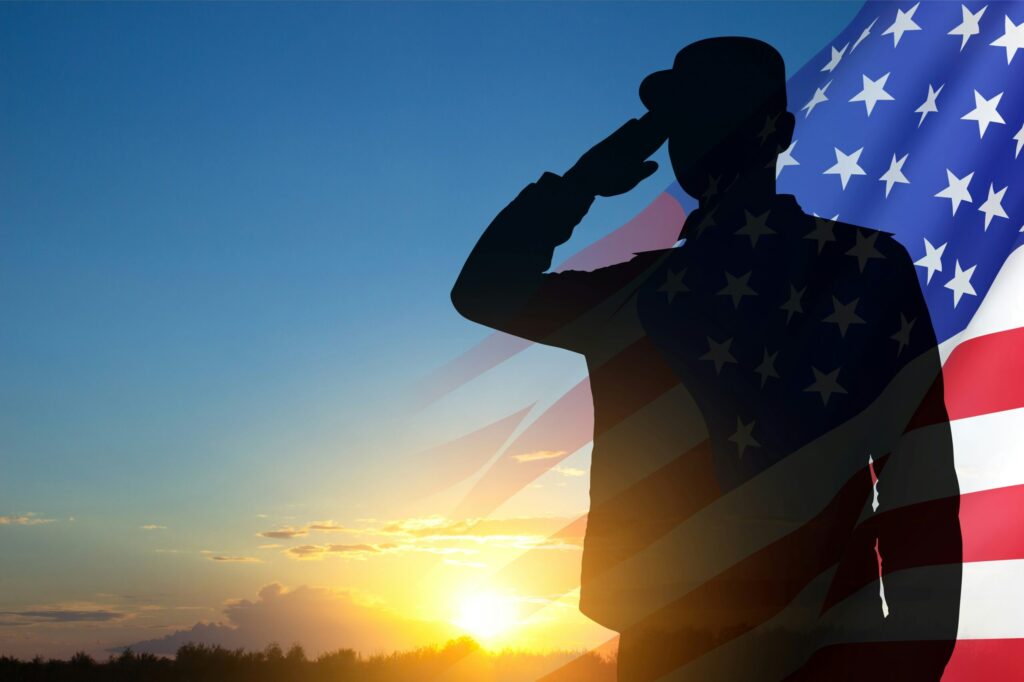 Service Member Saluting