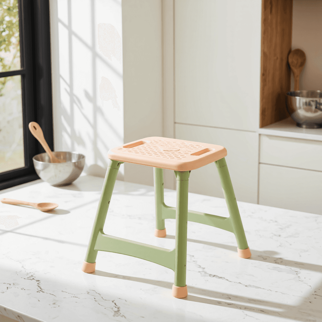 product photography of a folding stool