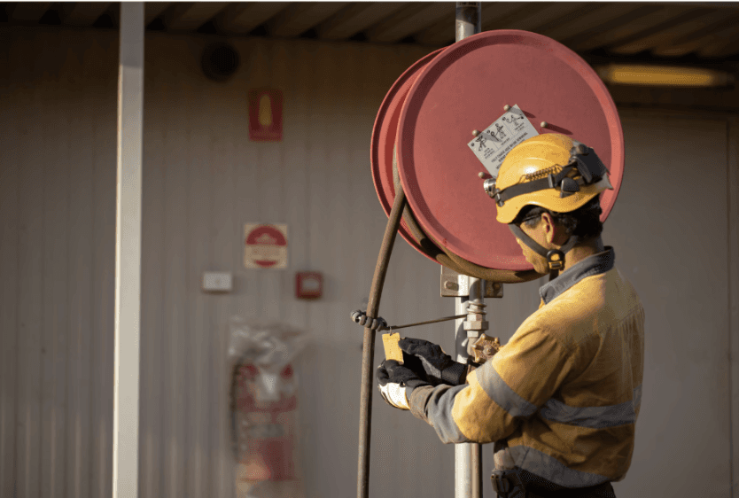 Fire extinguisher equipment.